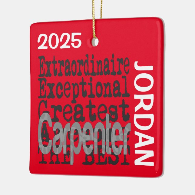Carpenter Extraordinaire CUSTOM Ceramic Ornament (Left)