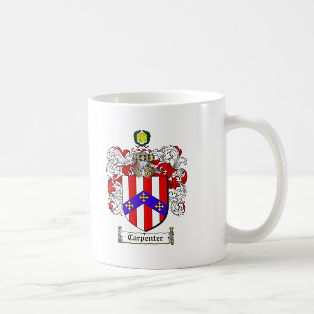 CARPENTER FAMILY CREST -  CARPENTER COAT OF ARMS COFFEE MUG (Right)