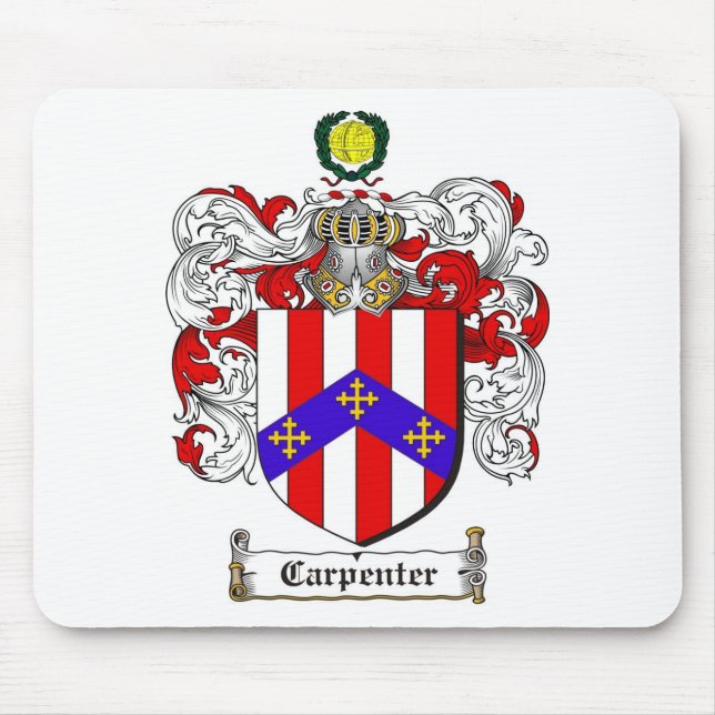 CARPENTER FAMILY CREST -  CARPENTER COAT OF ARMS MOUSE MAT (Front)