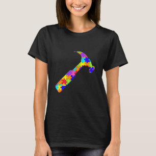 Carpenter Hammer Jigsaw Autism Puzzle T-Shirt