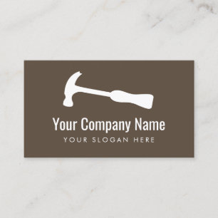 Carpenter hammer logo handyman construction business card