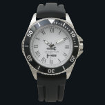 Carpenter | Handyman Custom Name Roman Numeral Watch<br><div class="desc">A custom name carpenter or handyman watch featuring a hammer and wrench framing their name in solid yet elegant font.  Surrounding this is a large Roman numeral watch face.</div>