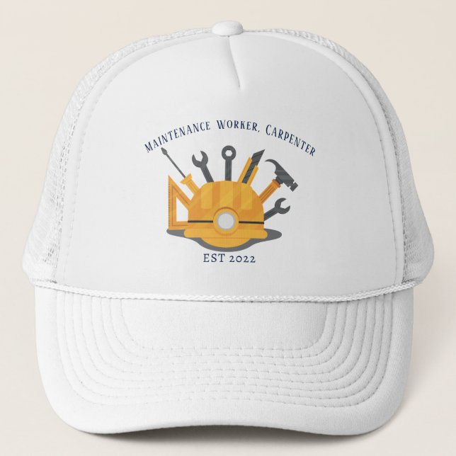 Carpenter, Maintenance Worker, Carpenter Trucker Hat (Front)
