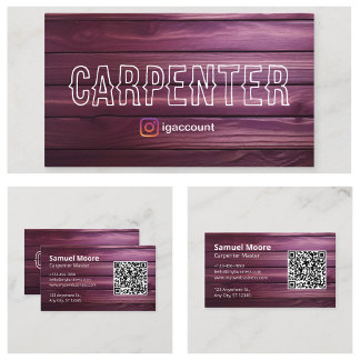 Carpenter Master Design Wood Templates Business Card