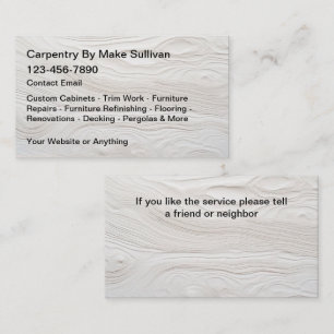 Carpenter Minimalist Business Card Design