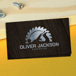 Carpenter services circular saw and planer business card