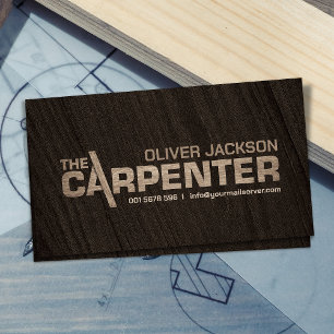Carpenter services cool logo text business card