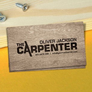 Carpenter services cool logo text business card