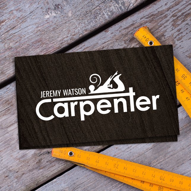 Carpenter services cool logo text with planer business card (Creator Uploaded)