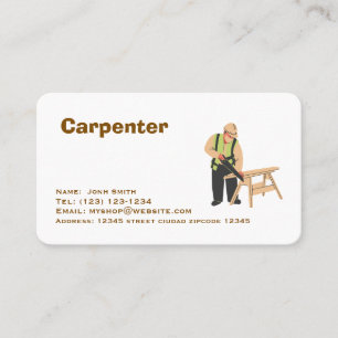 carpenter services editable business card