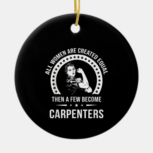 Carpenter Shirt for Women  Carpenter Ceramic Tree Decoration (Front)
