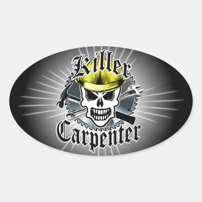 Carpenter Skull: Killer Carpenter Oval Sticker (Front)