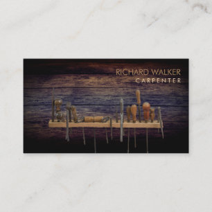 Carpenter Tools  Professional Rustic Wood Business Card