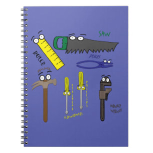 Carpenter Tools Whimsical Cartoon Art Notebook