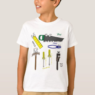 Carpenter Tools Whimsical Cartoon Art T-Shirt