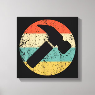 Carpenter Vintage Retro Hammer Canvas Print