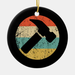 Carpenter Vintage Retro Hammer Ceramic Tree Decoration