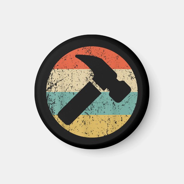 Carpenter Vintage Retro Hammer Magnet (Front)