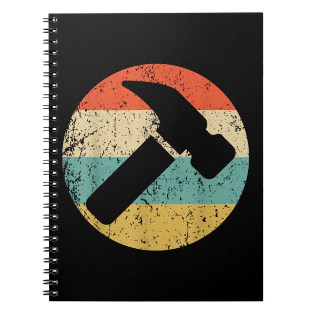 Carpenter Vintage Retro Hammer Notebook (Front)