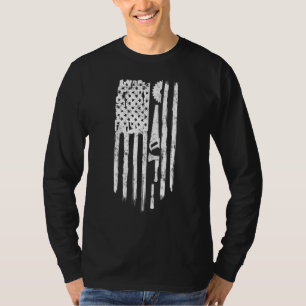 Carpenter Vintage Us American Flag Distressed Wood T-Shirt
