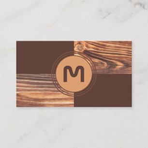 Carpenter with 100% natural organic wooden style business card
