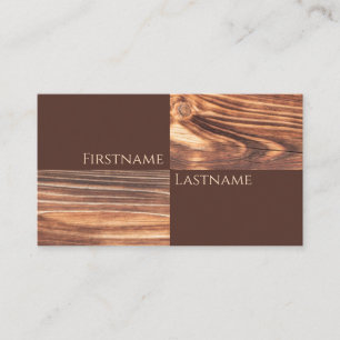 Carpenter with 100% natural organic wooden style business card