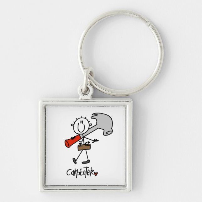 Carpenter With Hammer Key Ring (Front)