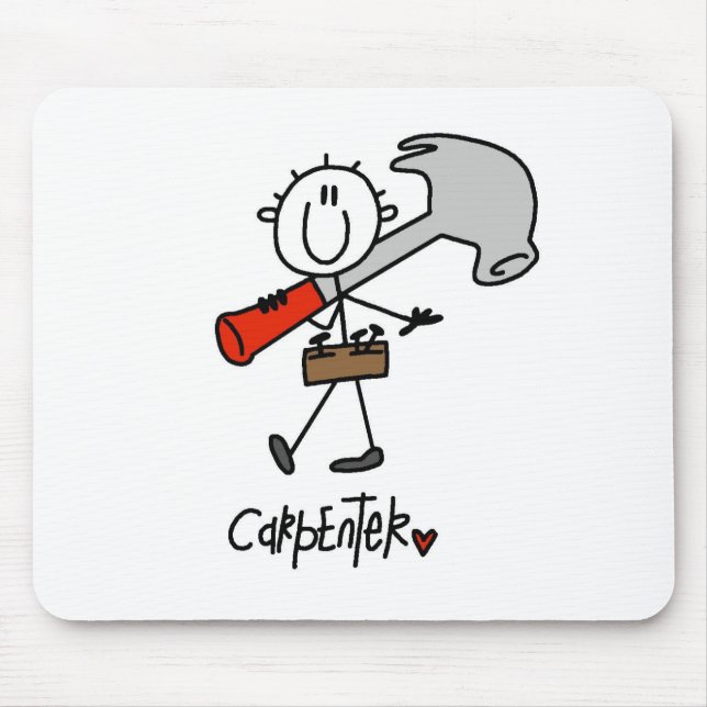 Carpenter With Hammer Mouse Mat (Front)