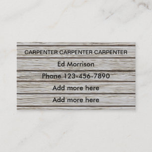 Carpenter Wood Background Business Card