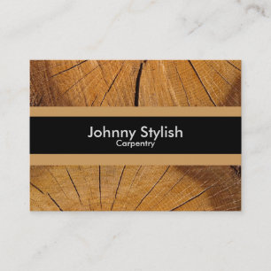 Carpenter wood business stripe business card