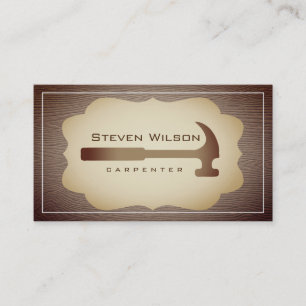 Carpenter Woodwork Professional Tool Rustic Wood Business Card
