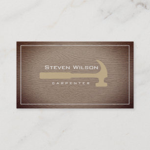 Carpenter Woodwork Professional Tool Rustic Wood Business Card