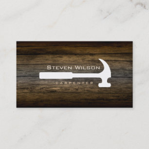 Carpenter Woodworker Professional Tool Rustic Wood Business Card