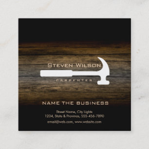 Carpenter Woodworker Professional Tool Wood Square Business Card