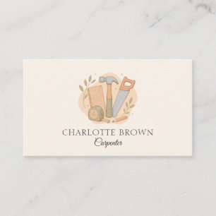 Carpenter Woodworking Construction Furniture Business Card