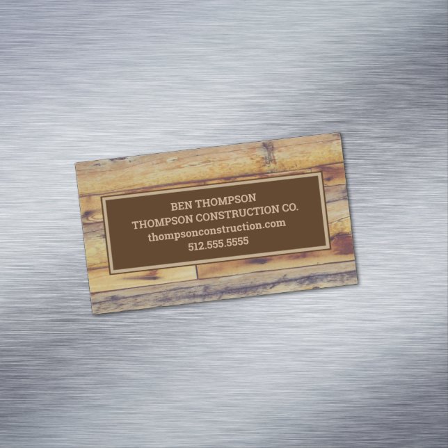 Carpenter Woodworking Handyman Construction Worker Magnetic Business Card (In Situ)
