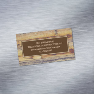 Carpenter Woodworking Handyman Wood Photograph Magnetic Business Card