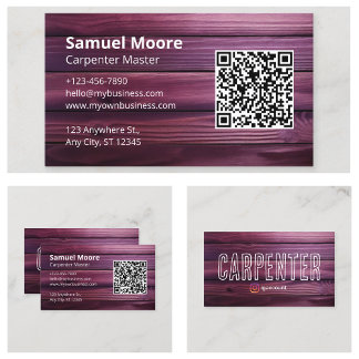 Carpenter Woodworking Industry Business Card