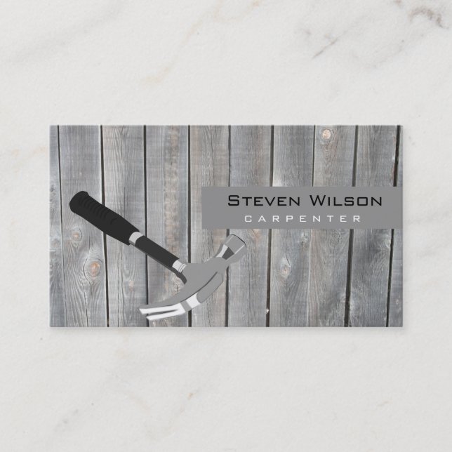 Carpenter Woodworking Professional Wood Tool Business Card (Front)