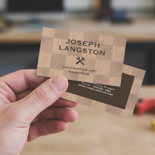 Carpenter, Woodworking & Residential Construction Business Card
