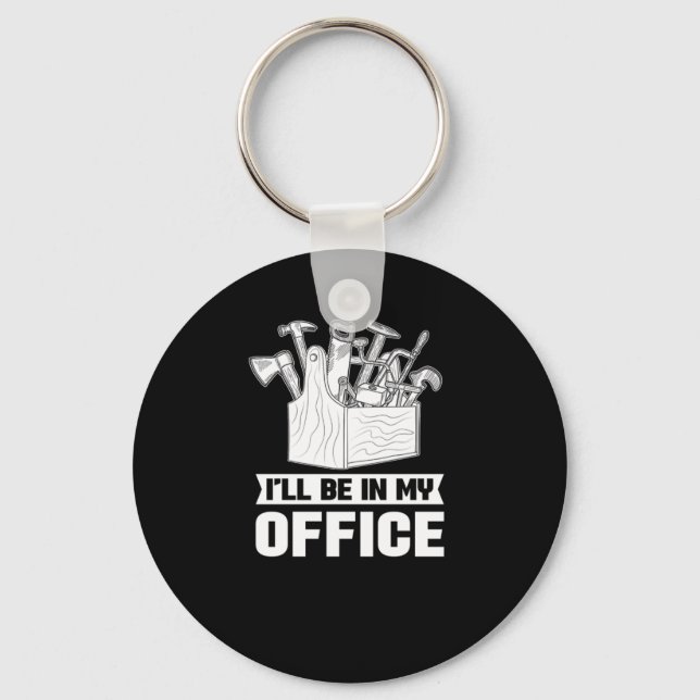 Carpenter Woodworking Wood Carpentry Woodworker Key Ring (Front)