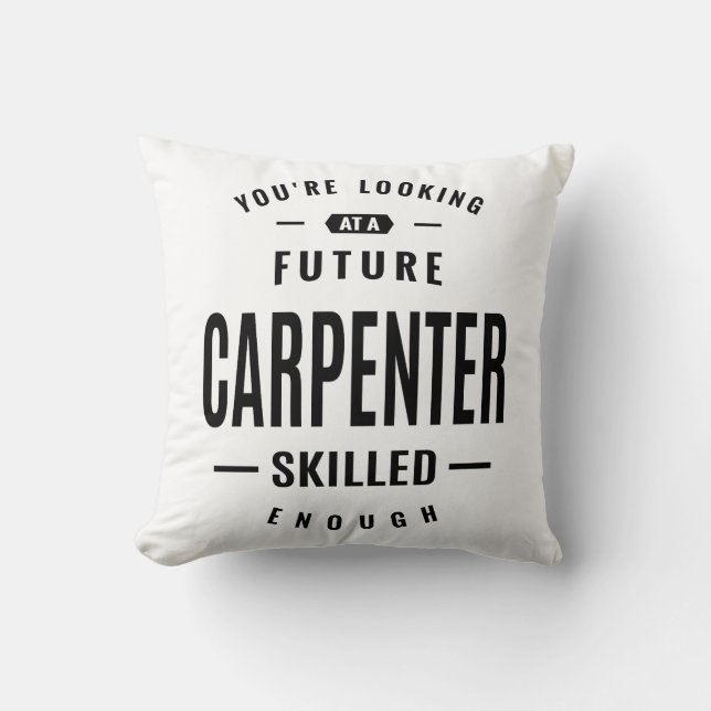 Carpenter Work Job Title Gift Cushion (Front)