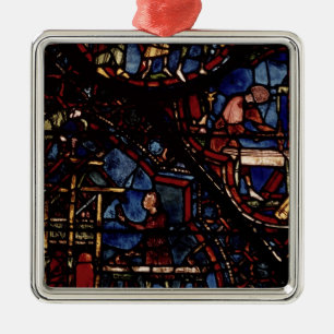 Carpenters at work, from the Life of St. Metal Tree Decoration