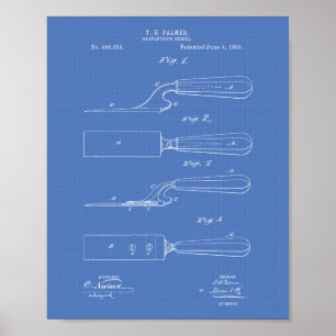 Carpenter's Chisel 1889 Patent Art Blueprint Poster