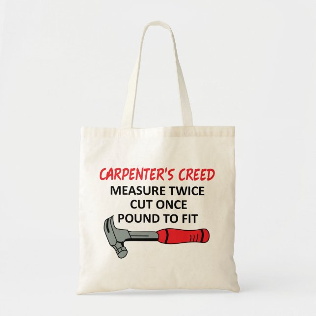 Carpenter's Creed Tote Bag (Front)