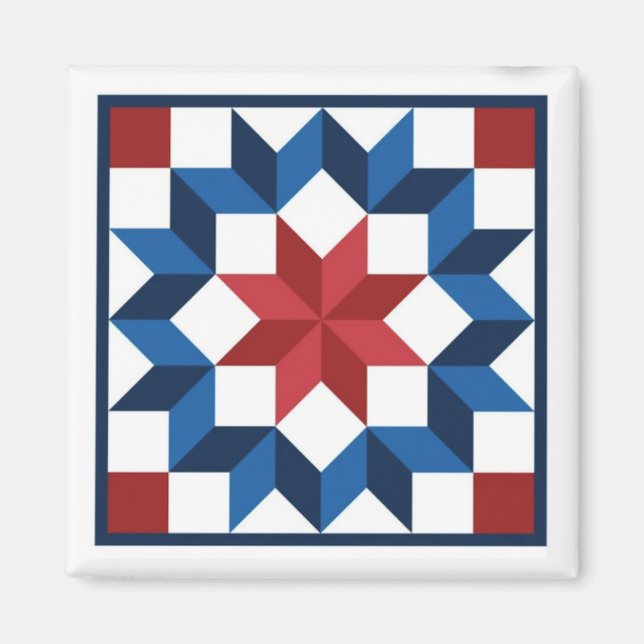 Carpenter's Star Barn Quilt Magnet (Front)