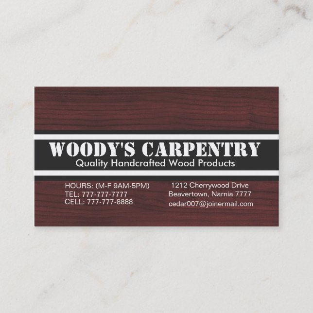 Carpentry Business Card (Front)