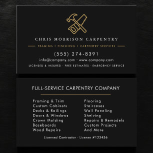 Carpentry Carpenter Hammer Saw Business Card