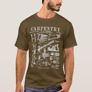 Carpentry Carpenter Tools Handyman Vintage Patent  T-Shirt