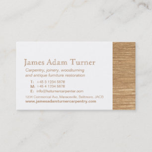 Carpentry carpenter wood business card